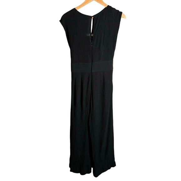 Anthropologie Abbey Tie Waist Jumpsuit Black Size 12 - Picture 6 of 7